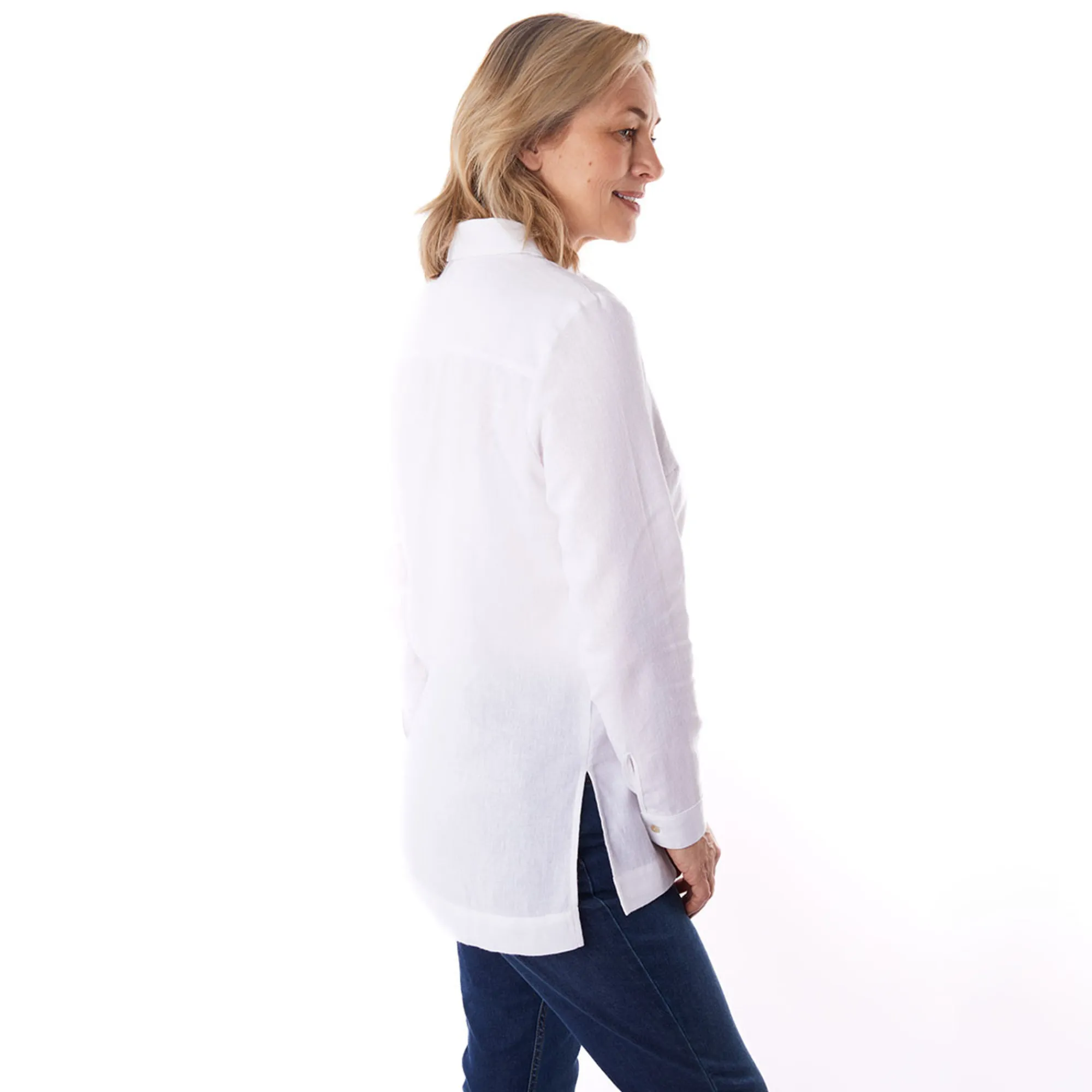 Women Rohan Women'S Brisa Linen Long Sleeve Shirt White