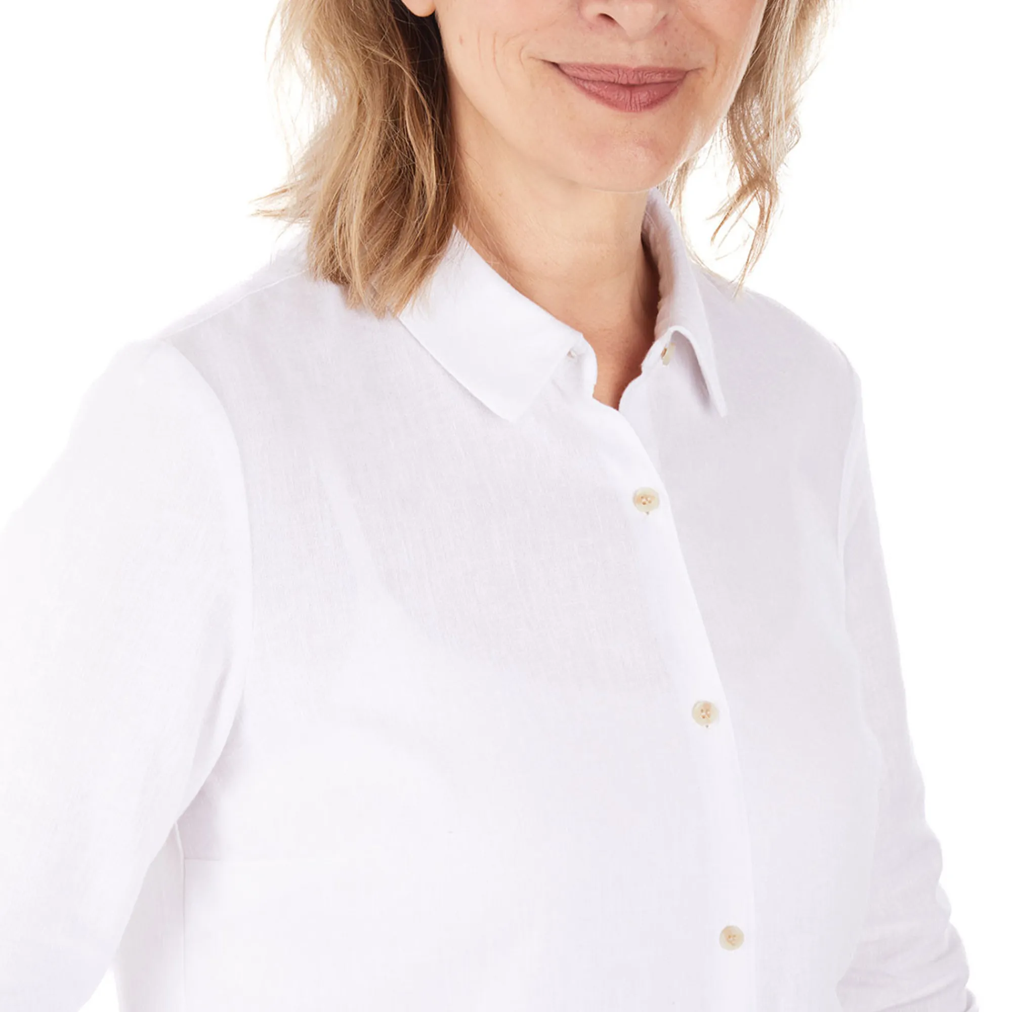 Women Rohan Women'S Brisa Linen Long Sleeve Shirt White
