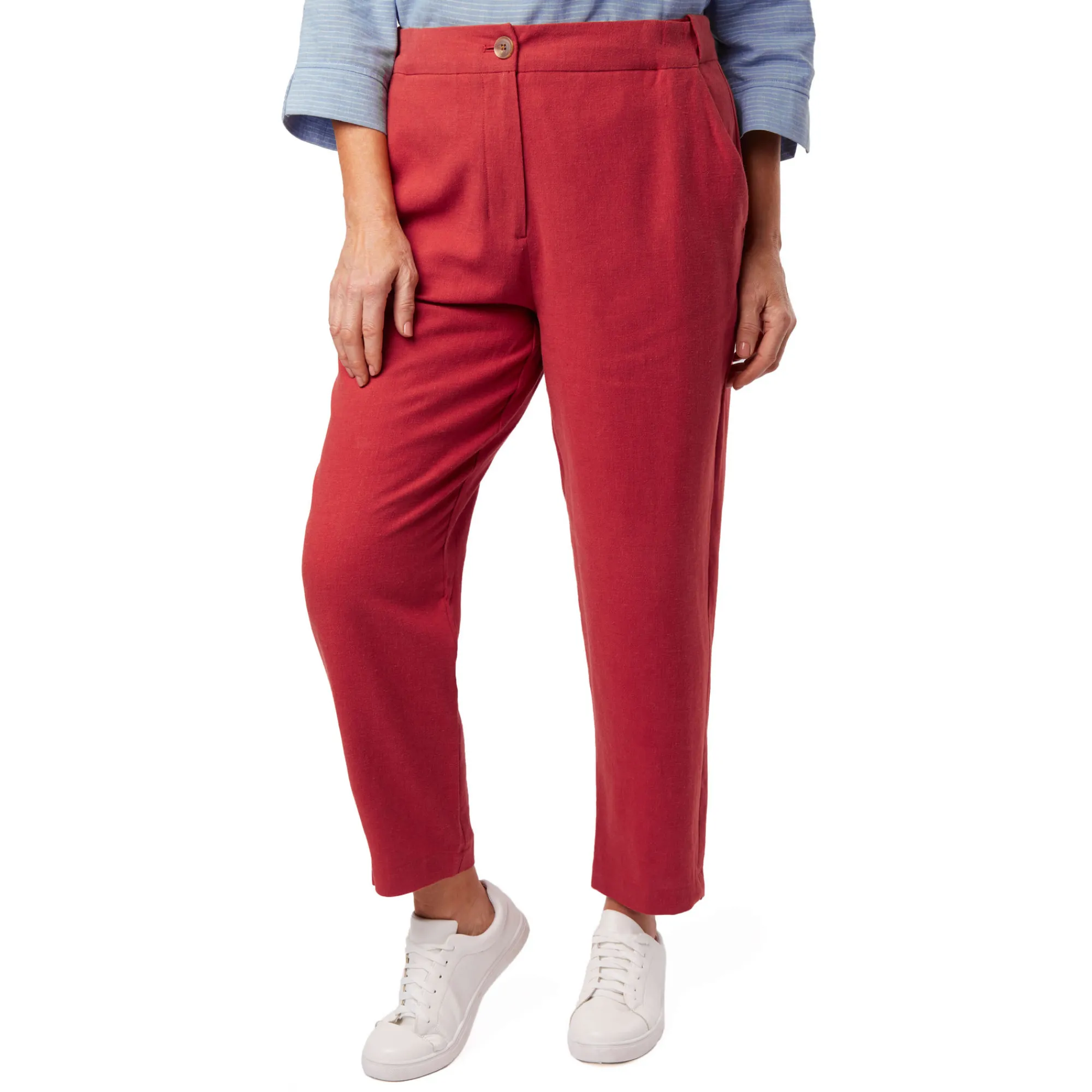 Women Rohan Women'S Brisa Linen Trousers Coast Red