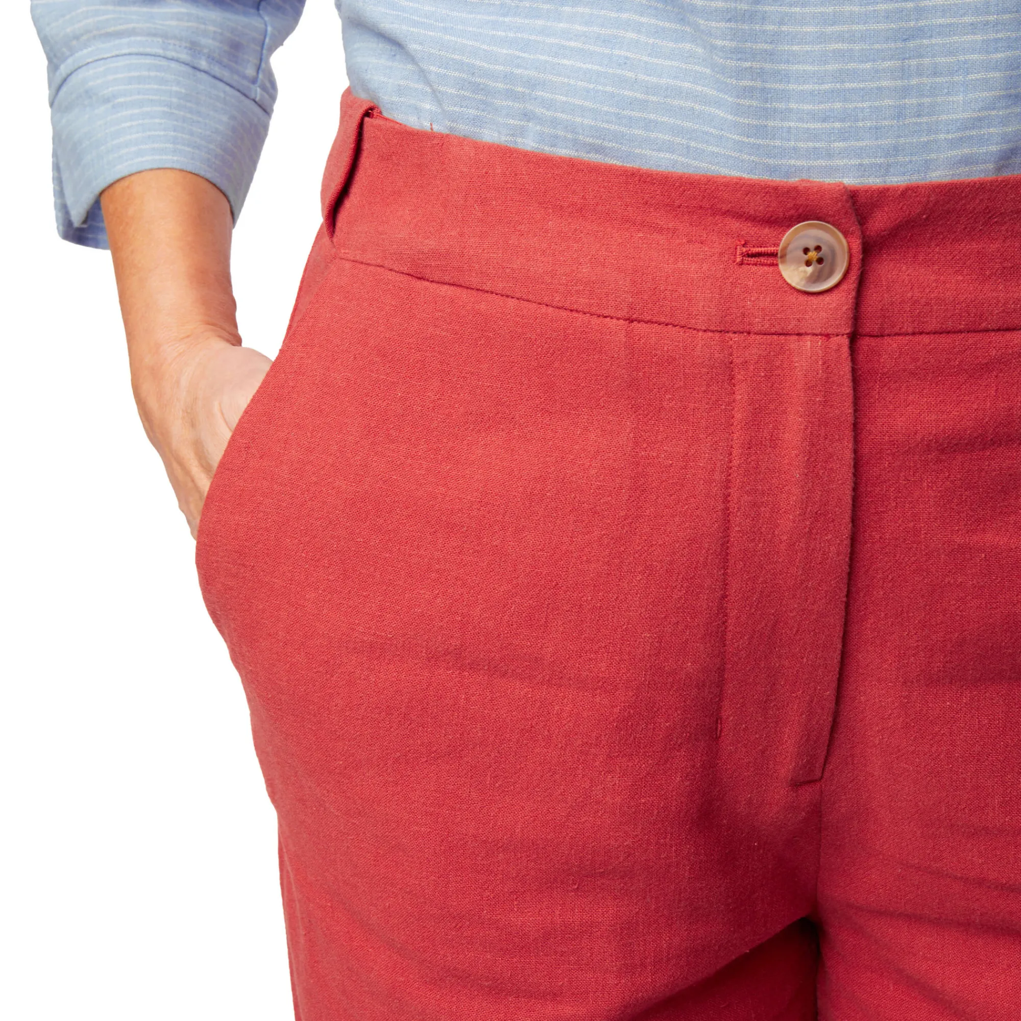 Women Rohan Women'S Brisa Linen Trousers Coast Red
