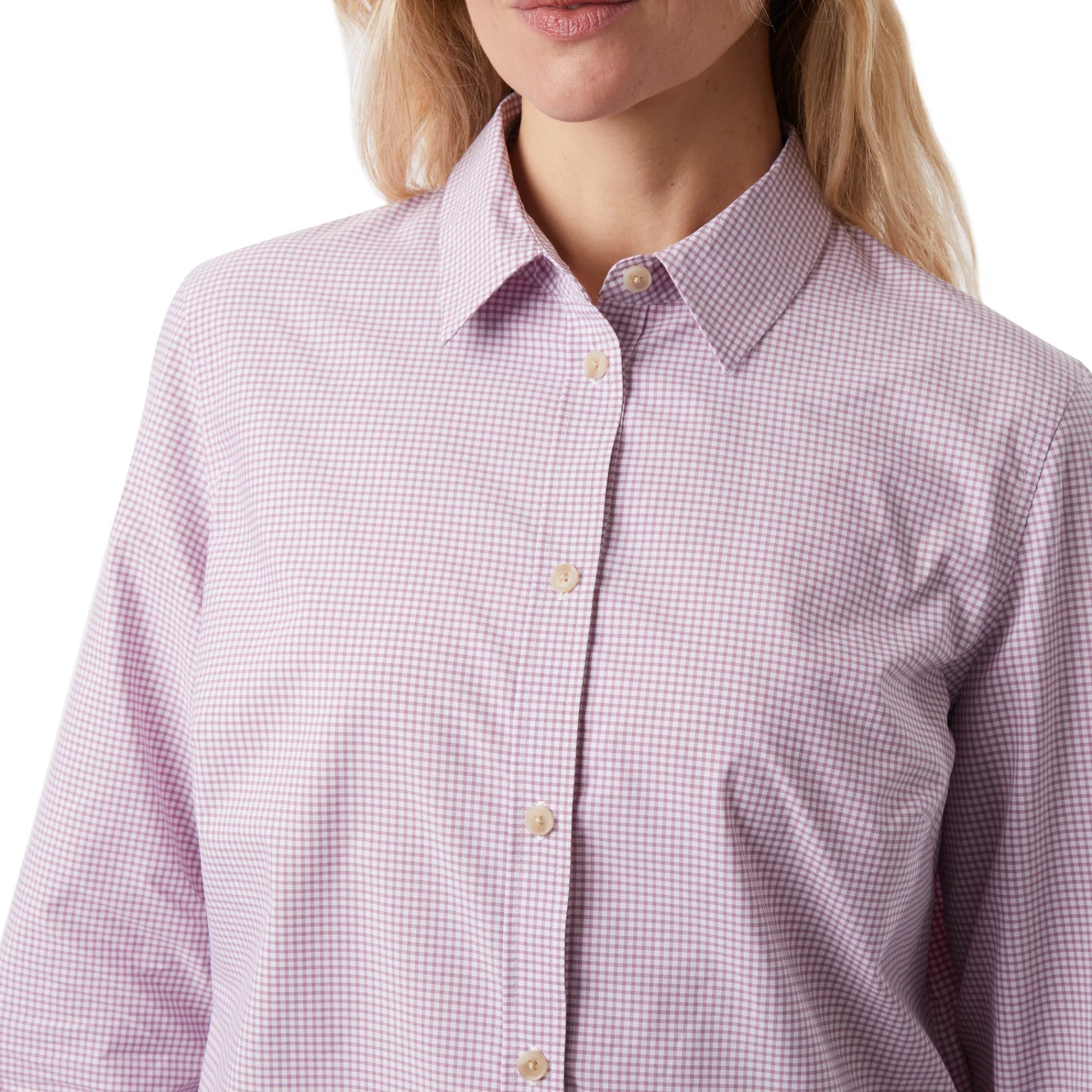 Women Rohan Women'S Eave Long Sleeve Breeze Lilac Gingham