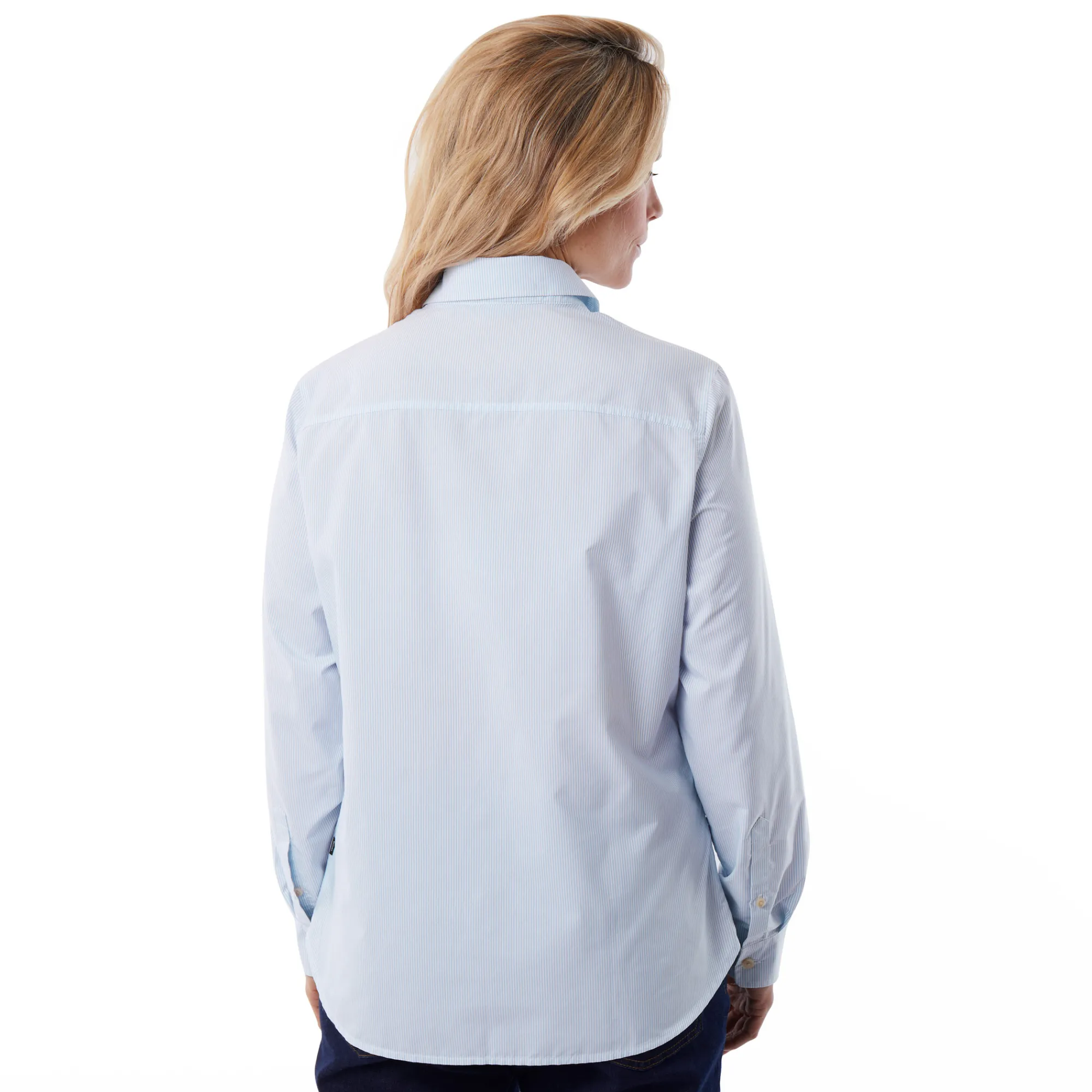 Women Rohan Women'S Eave Long Sleeve Chambray Blue Stripe