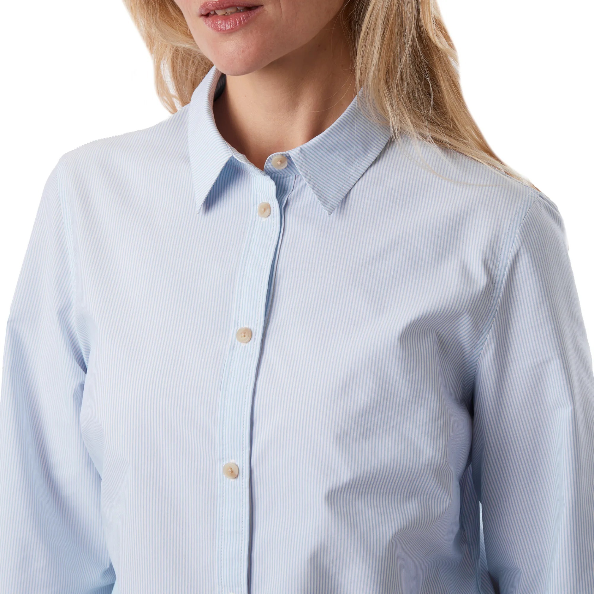 Women Rohan Women'S Eave Long Sleeve Chambray Blue Stripe