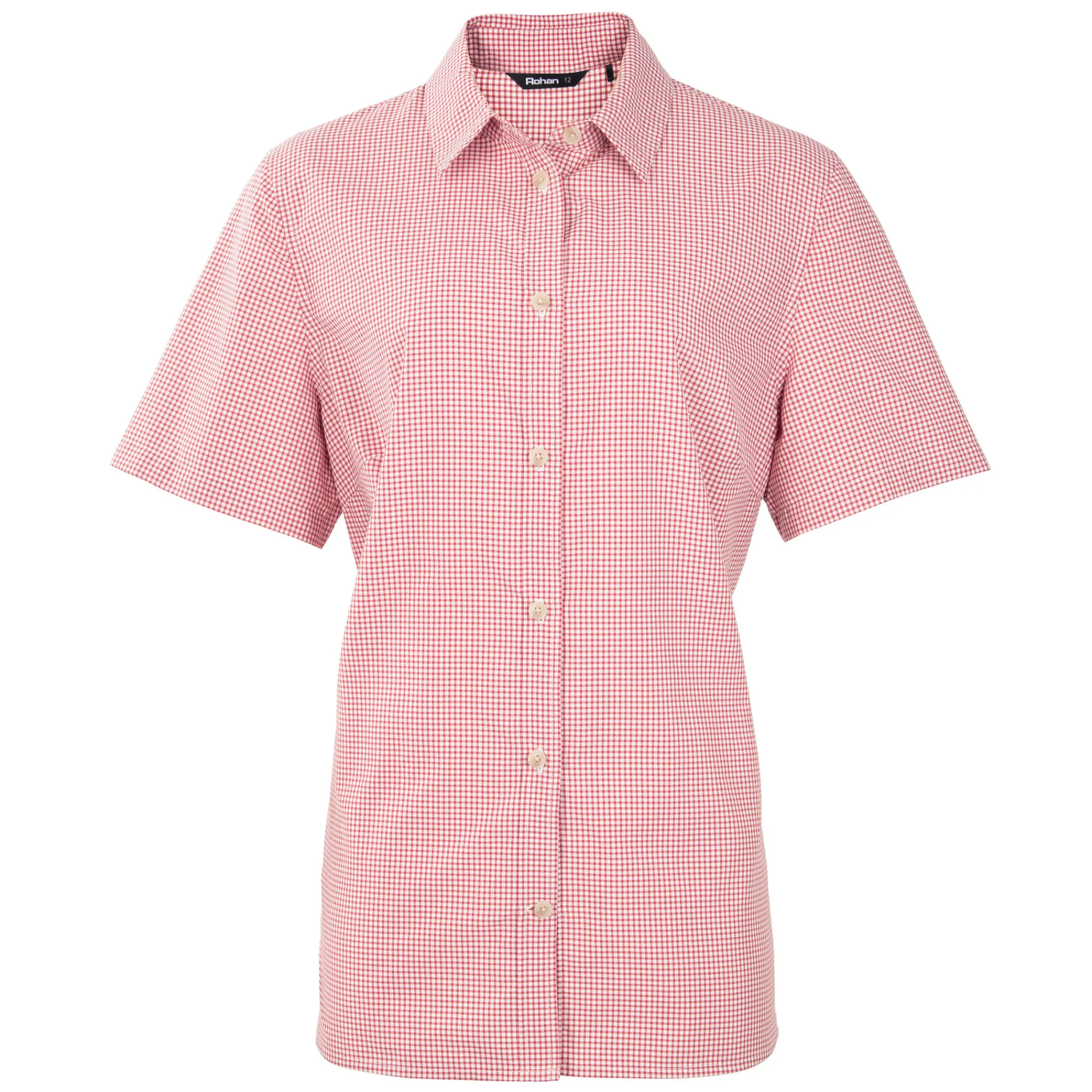 Women Rohan Women'S Eave Short Sleeve Shirt Cardinal Pink Gingham