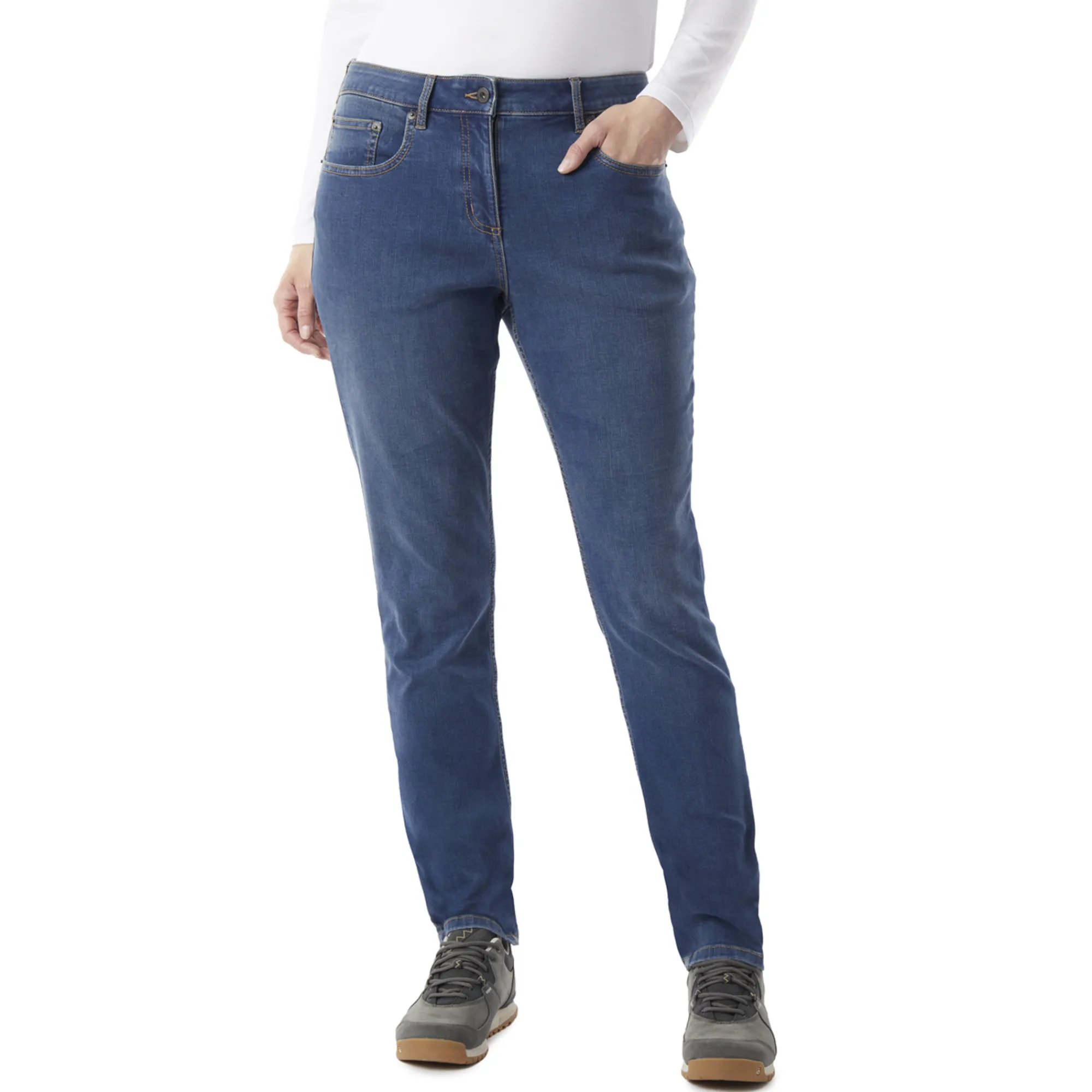 Women Rohan Women'S Flex Tapered Fit Stretch Jeans In Mid Denim