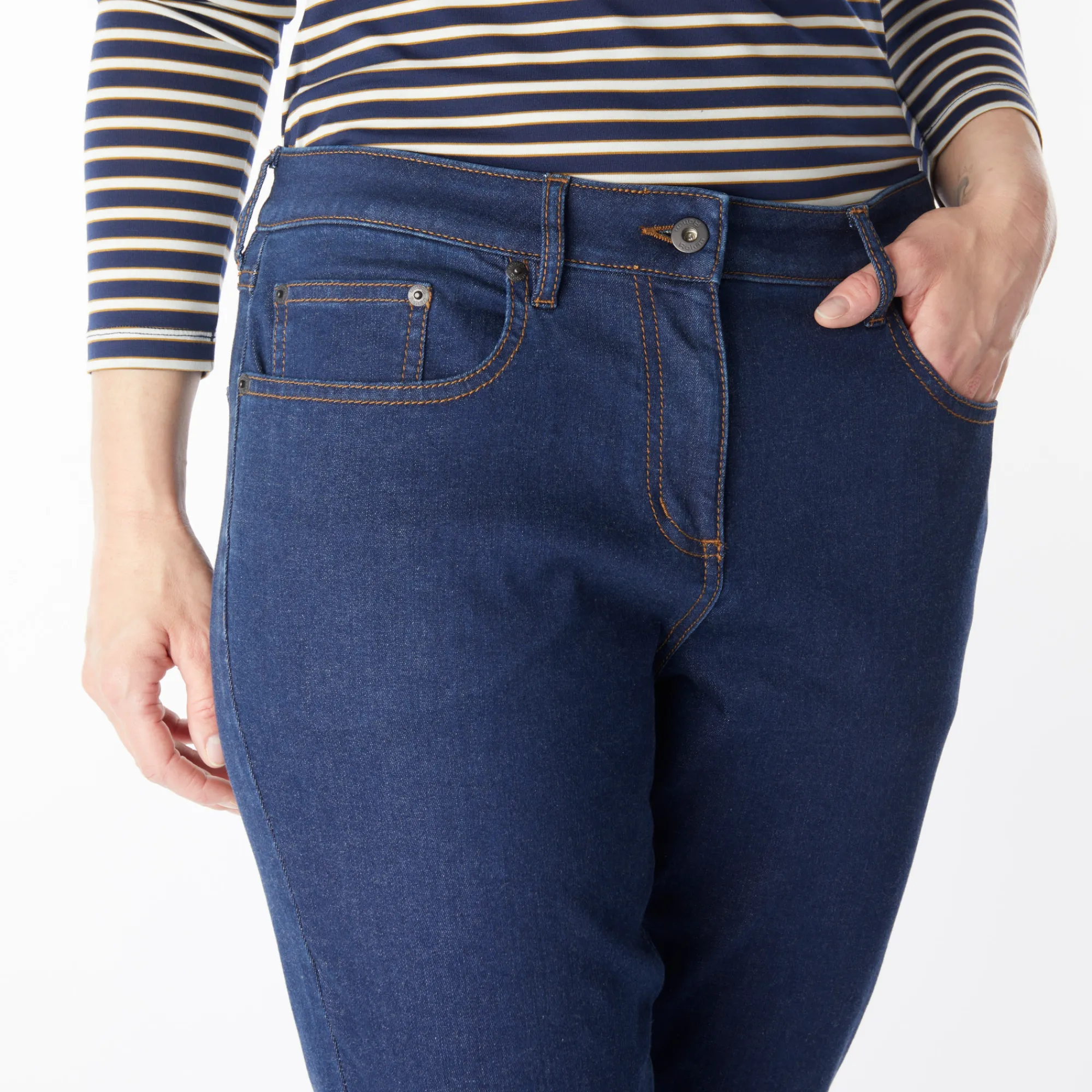 Women Rohan Women'S Flex Tapered Fit Stretch Jeans In Dark Denim