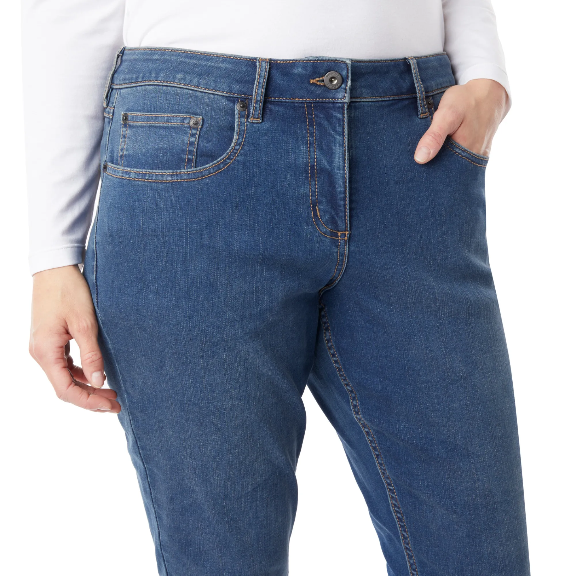 Women Rohan Women'S Flex Tapered Fit Stretch Jeans In Mid Denim