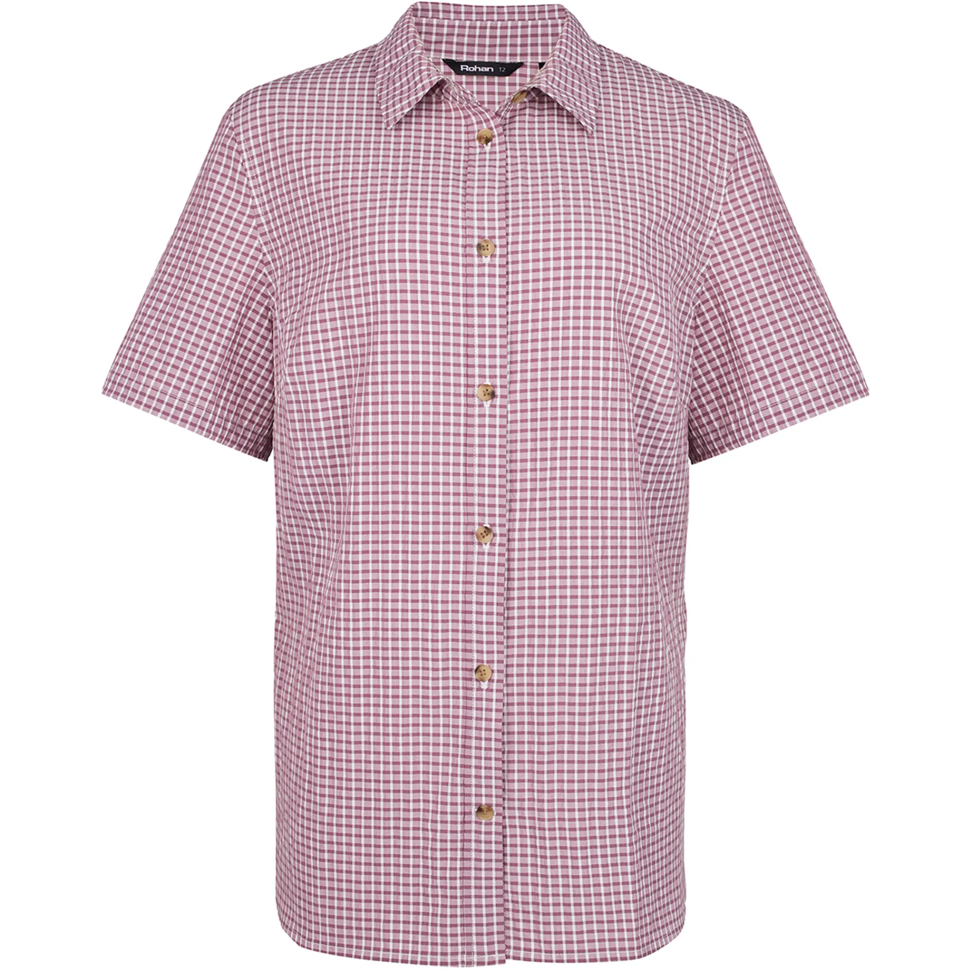 Women Rohan Women'S Isle Short Sleeve Shirt Haze Purple Gingham