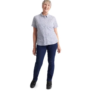 Women Rohan Women'S Marina Short Sleeve Shirt Heather Blue Print