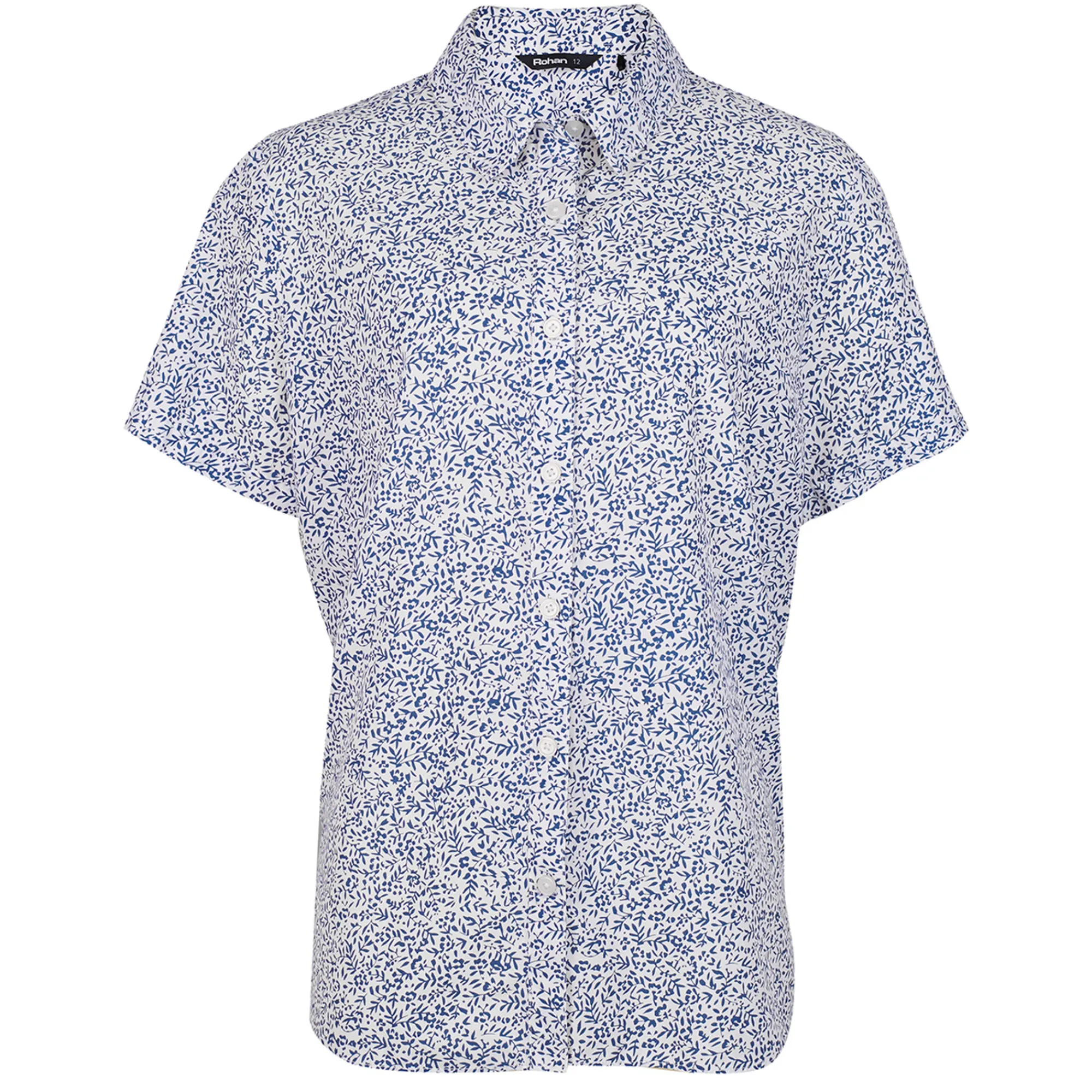 Women Rohan Women'S Marina Short Sleeve Shirt Heather Blue Print