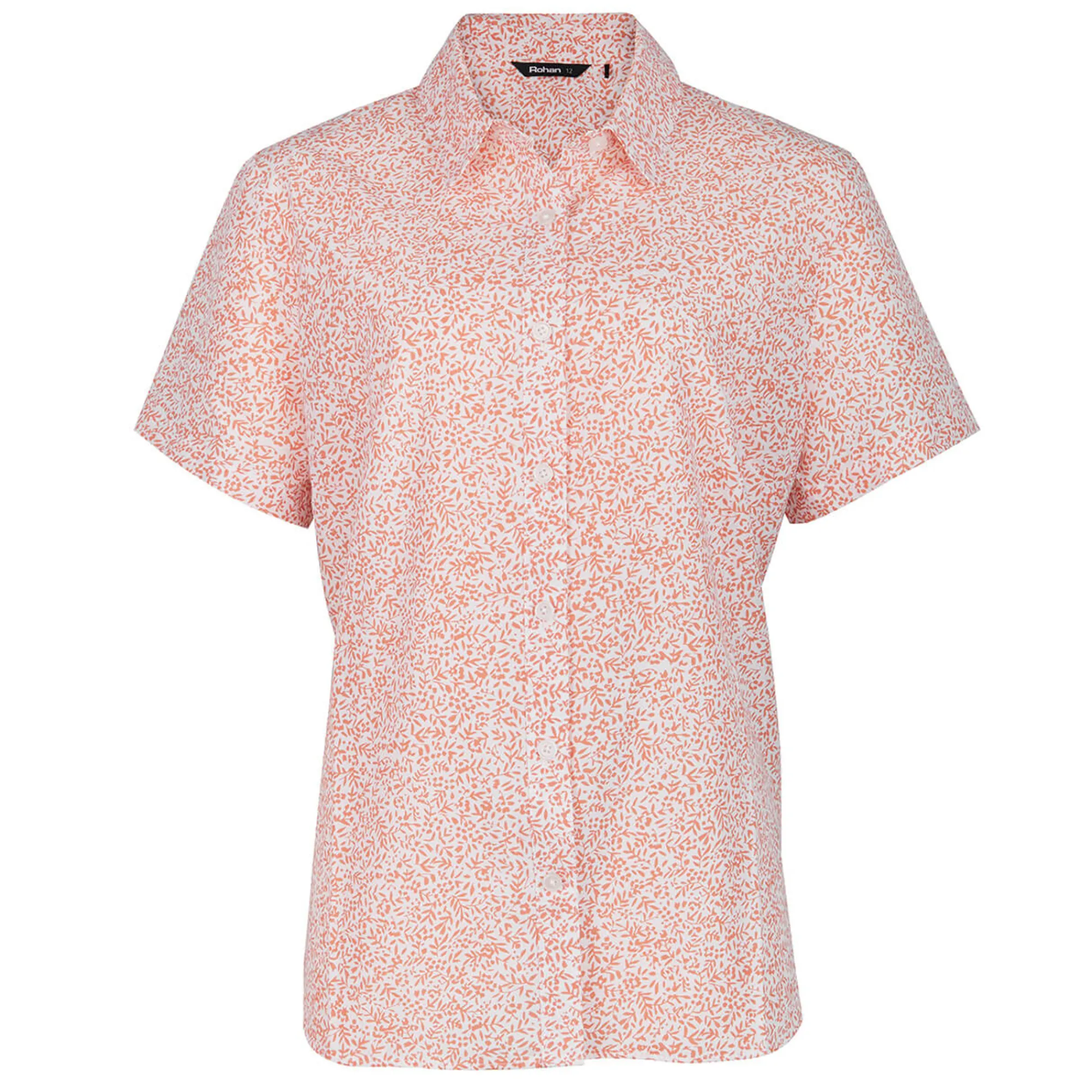 Women Rohan Women'S Marina Short Sleeve Shirt Dusk Orange Print