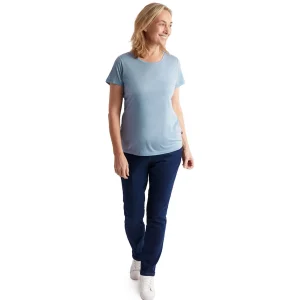 Women Rohan Women'S Merino Cool Short Sleeve T-Shirt Horizon Blue Marl