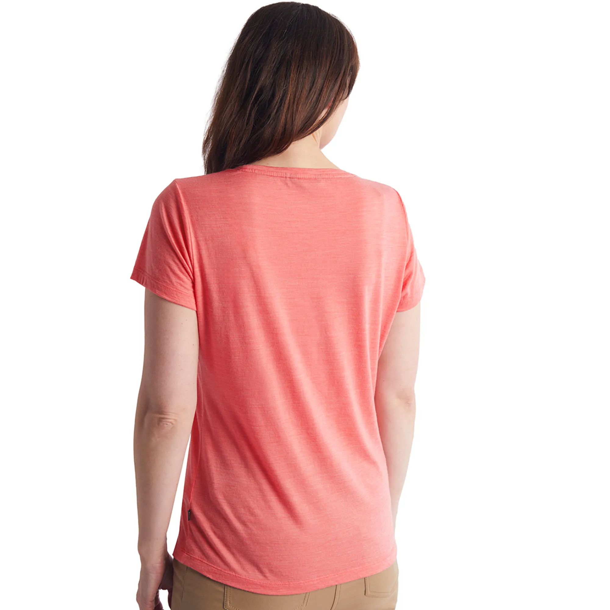 Women Rohan Women'S Merino Cool Short Sleeve T-Shirt Coral Pink Marl