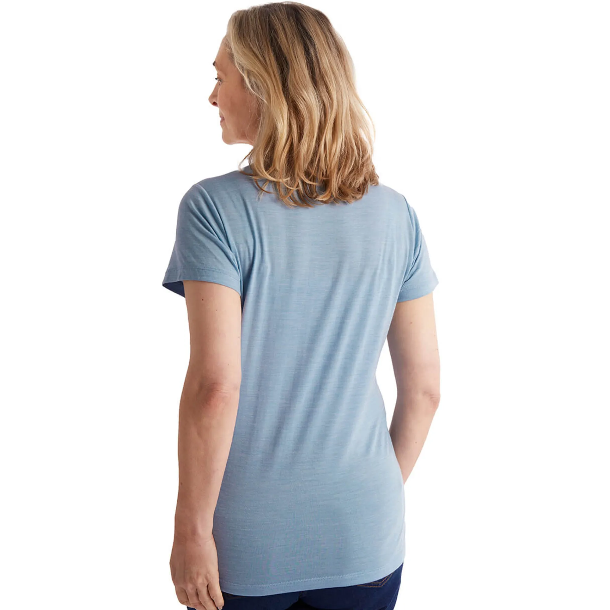 Women Rohan Women'S Merino Cool Short Sleeve T-Shirt Horizon Blue Marl