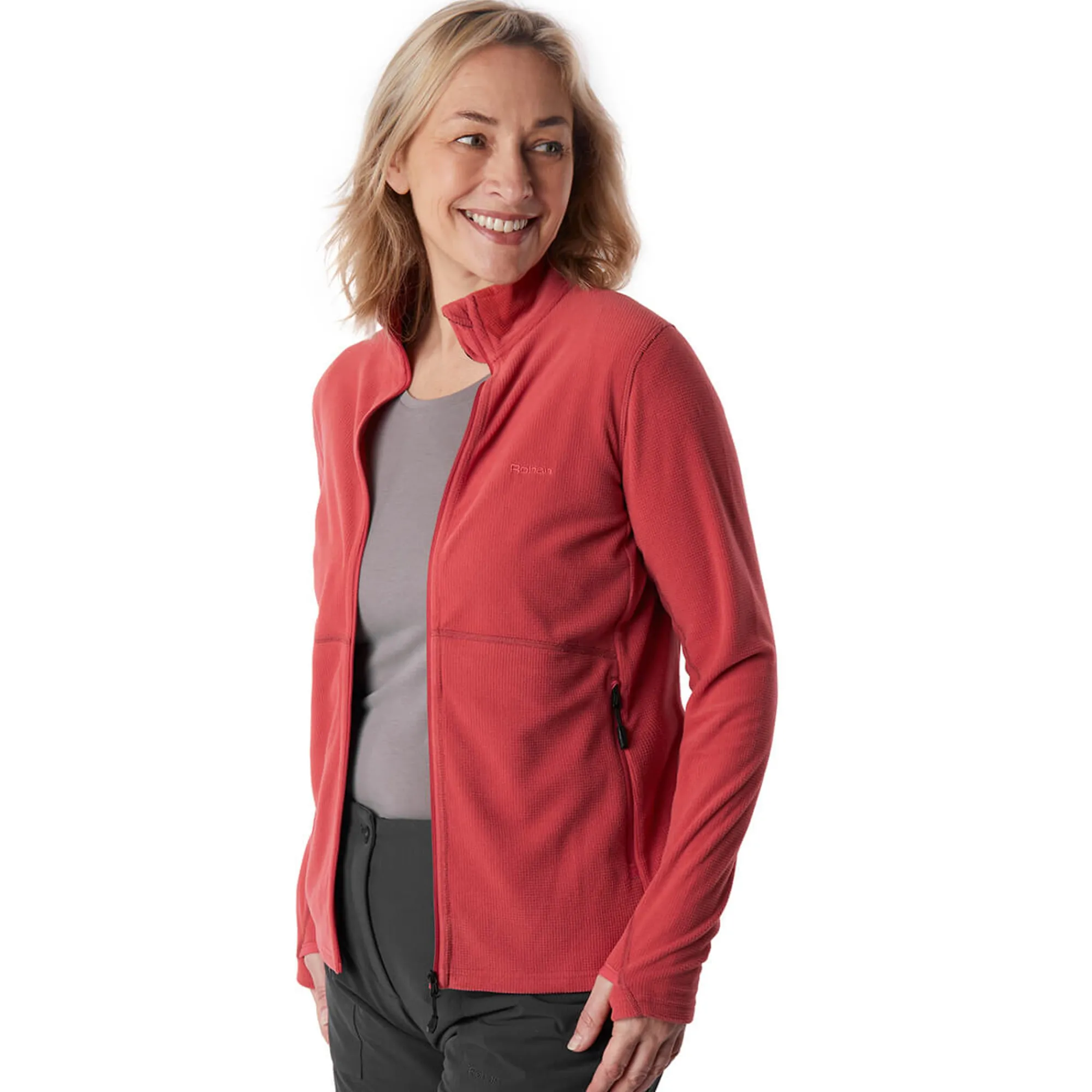 Women Rohan Women'S Microgrid Fleece Jacket Cardinal Pink