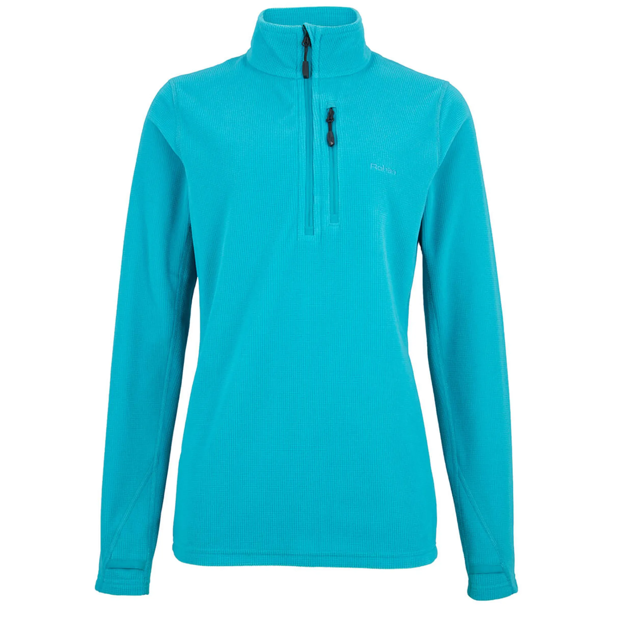 Women Rohan Women'S Microgrid Zip Neck Top Cove Blue