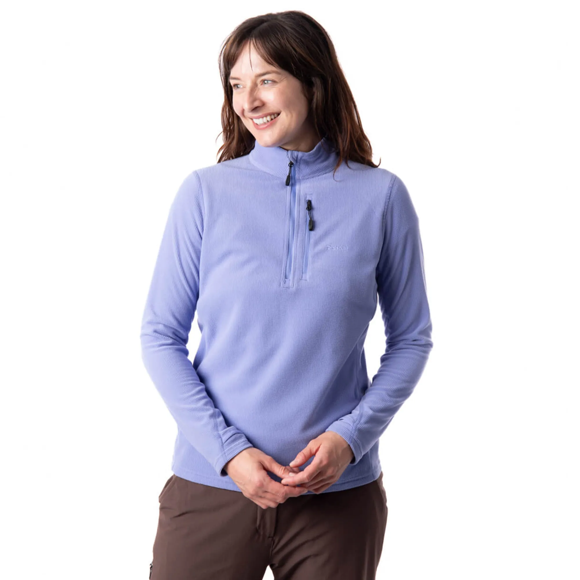 Women Rohan Women'S Microgrid Zip Neck Top Orchid Lilac