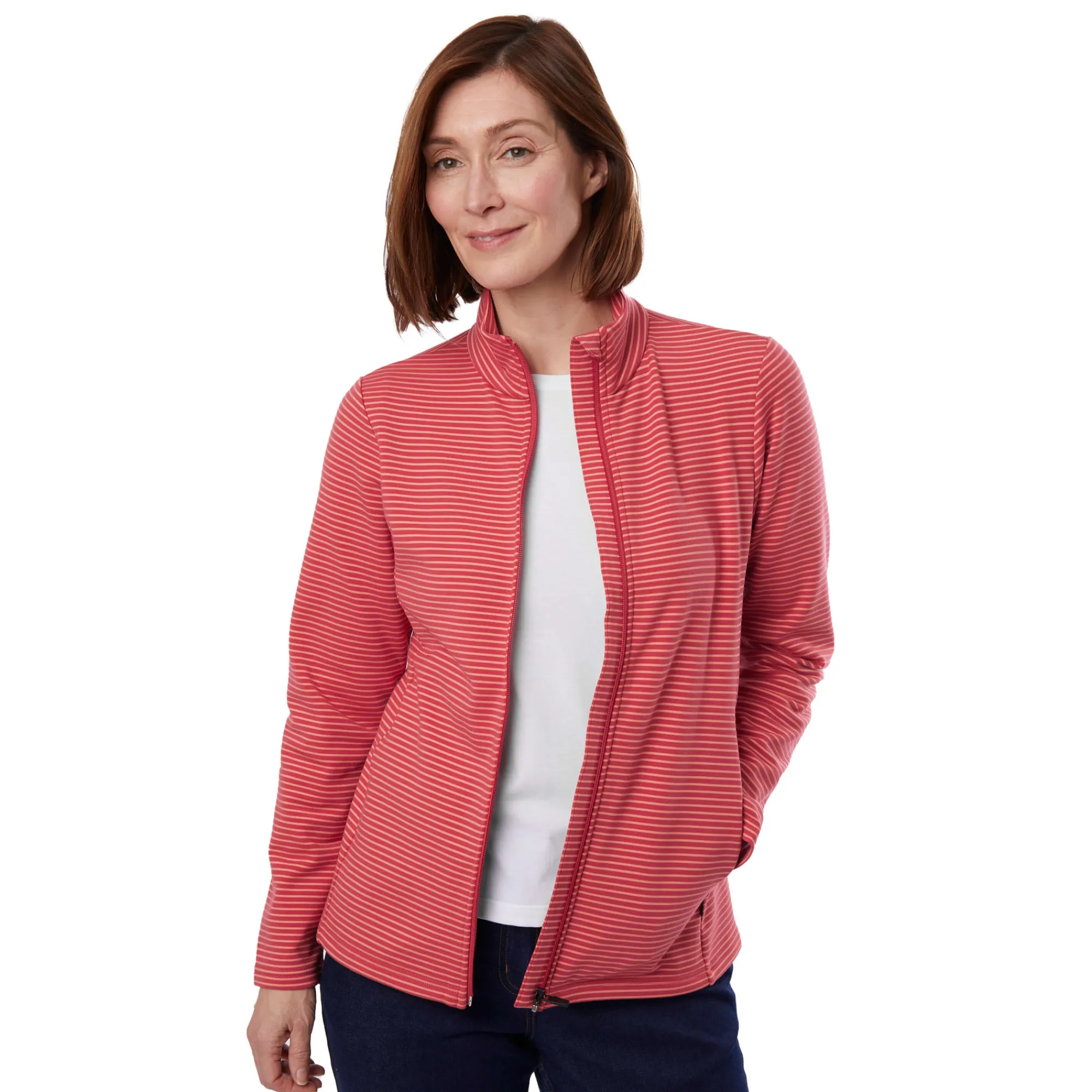 Women Rohan Women'S Radiant Stripe Jacket Cardinal Pink Stripe