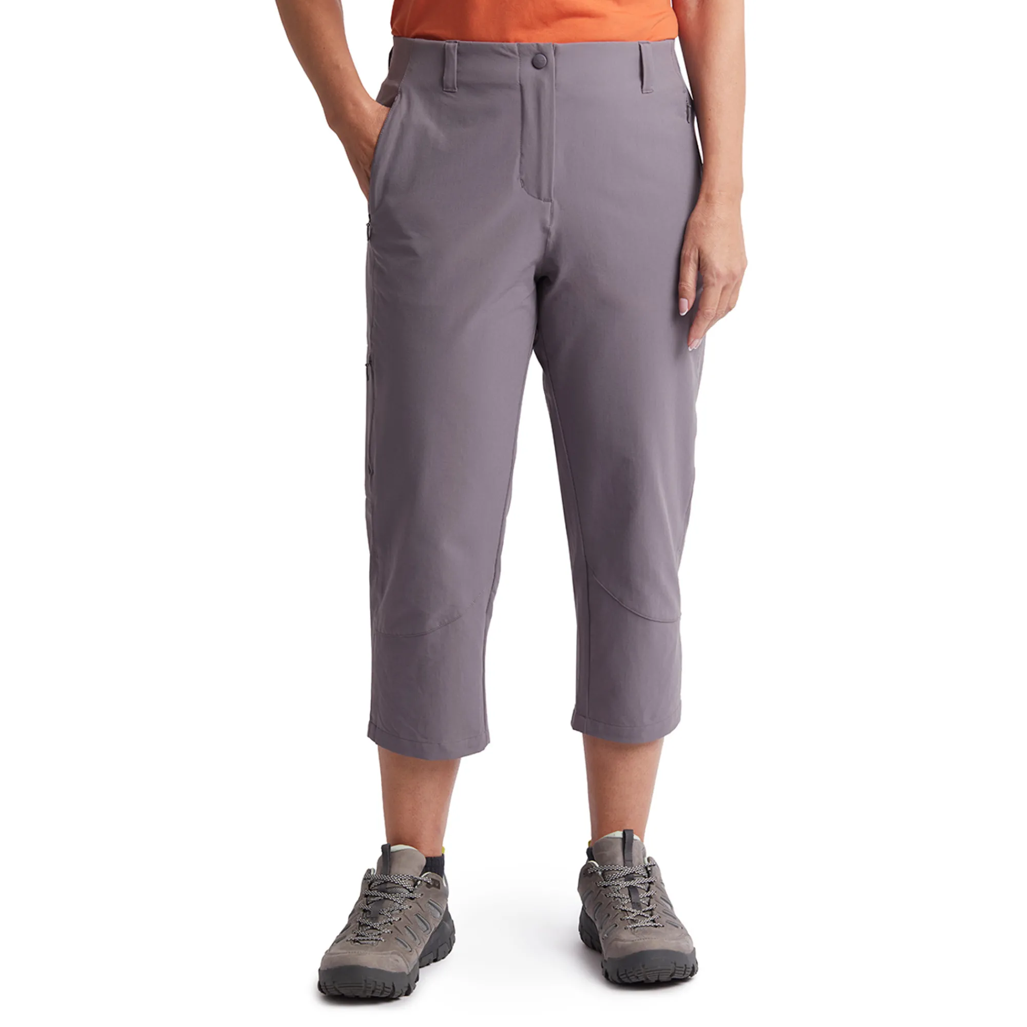 Women Rohan Women'S Roamer Capris Trousers Mauve Grey