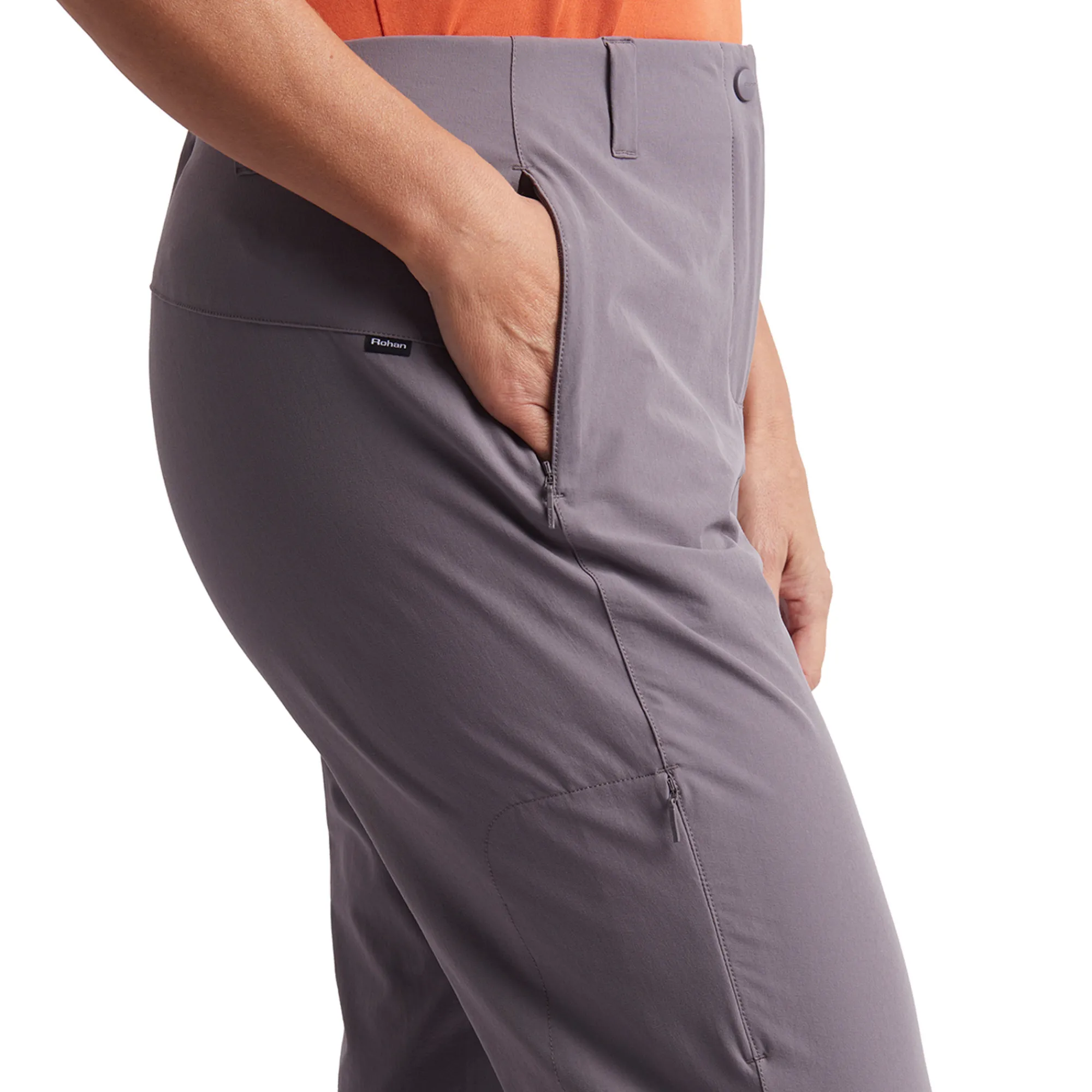 Women Rohan Women'S Roamer Capris Trousers Mauve Grey