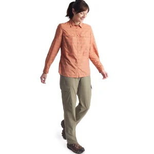 Women Rohan Women'S Savannah Long Sleeve Shirt Canyon Orange/Dune Check