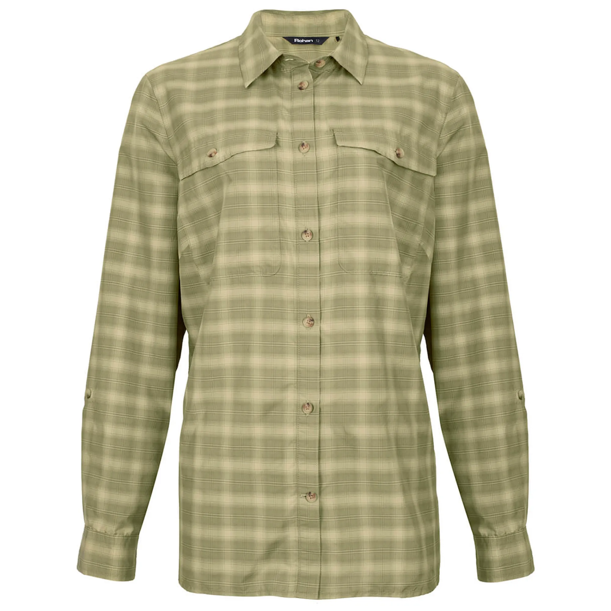 Women Rohan Women'S Savannah Long Sleeve Shirt Stone/Umber Green Check