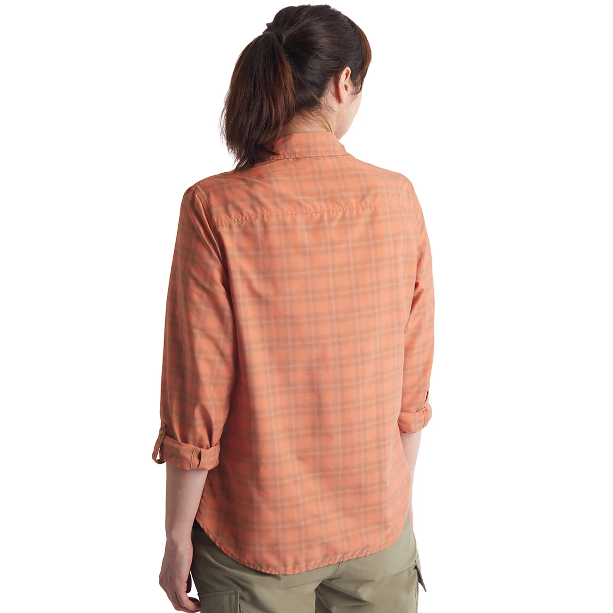 Women Rohan Women'S Savannah Long Sleeve Shirt Canyon Orange/Dune Check