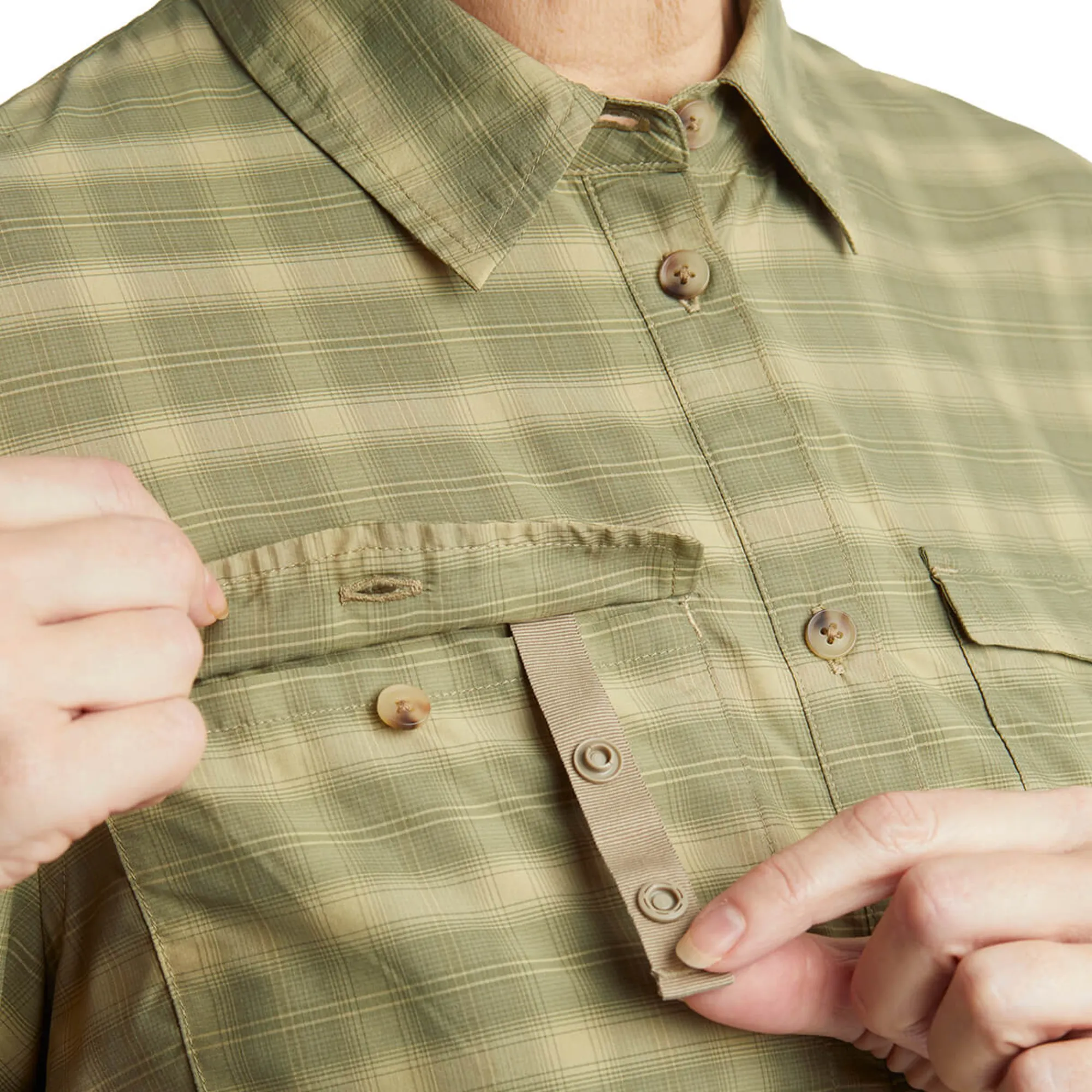 Women Rohan Women'S Savannah Long Sleeve Shirt Stone/Umber Green Check