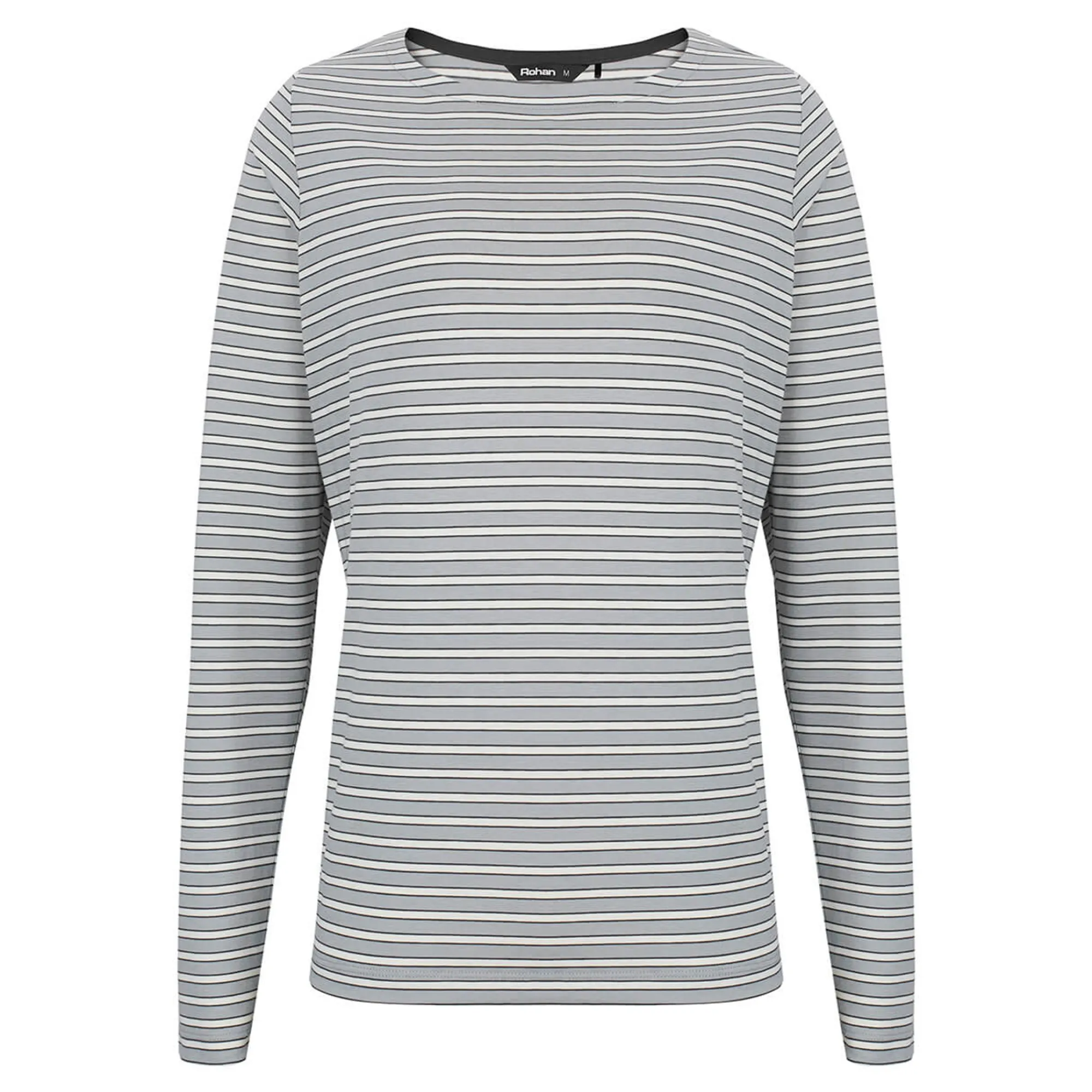 Women Rohan Women'S Shoreline Long Sleeve Top Haze Grey/Ecru Stripe