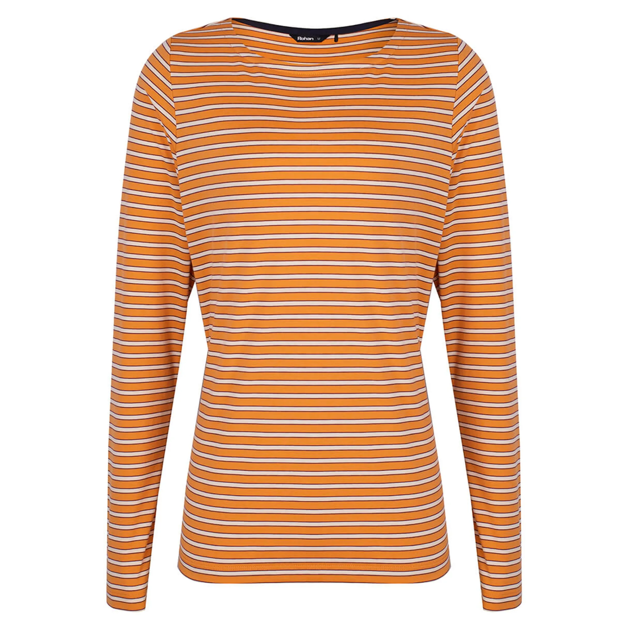Women Rohan Women'S Shoreline Long Sleeve Top Sunset Orange/Ecru Stripe