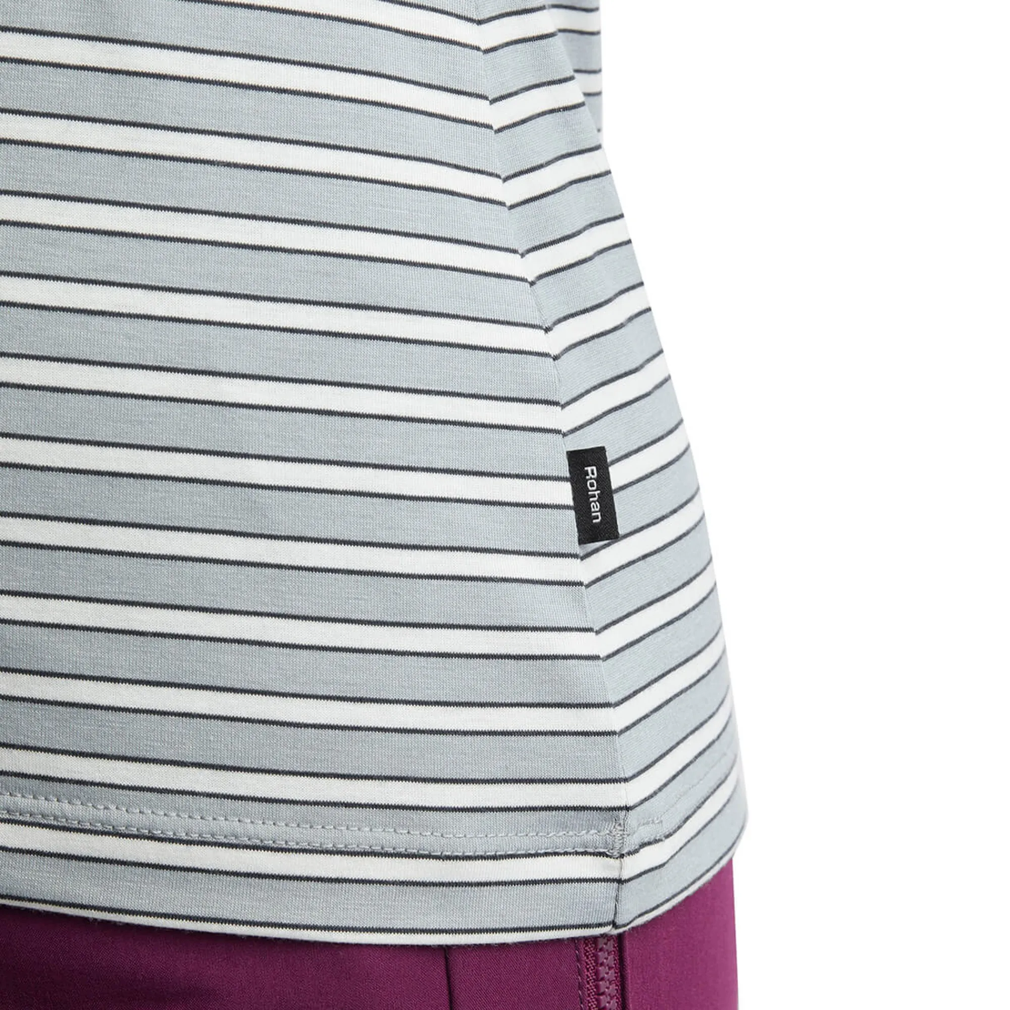 Women Rohan Women'S Shoreline Long Sleeve Top Haze Grey/Ecru Stripe
