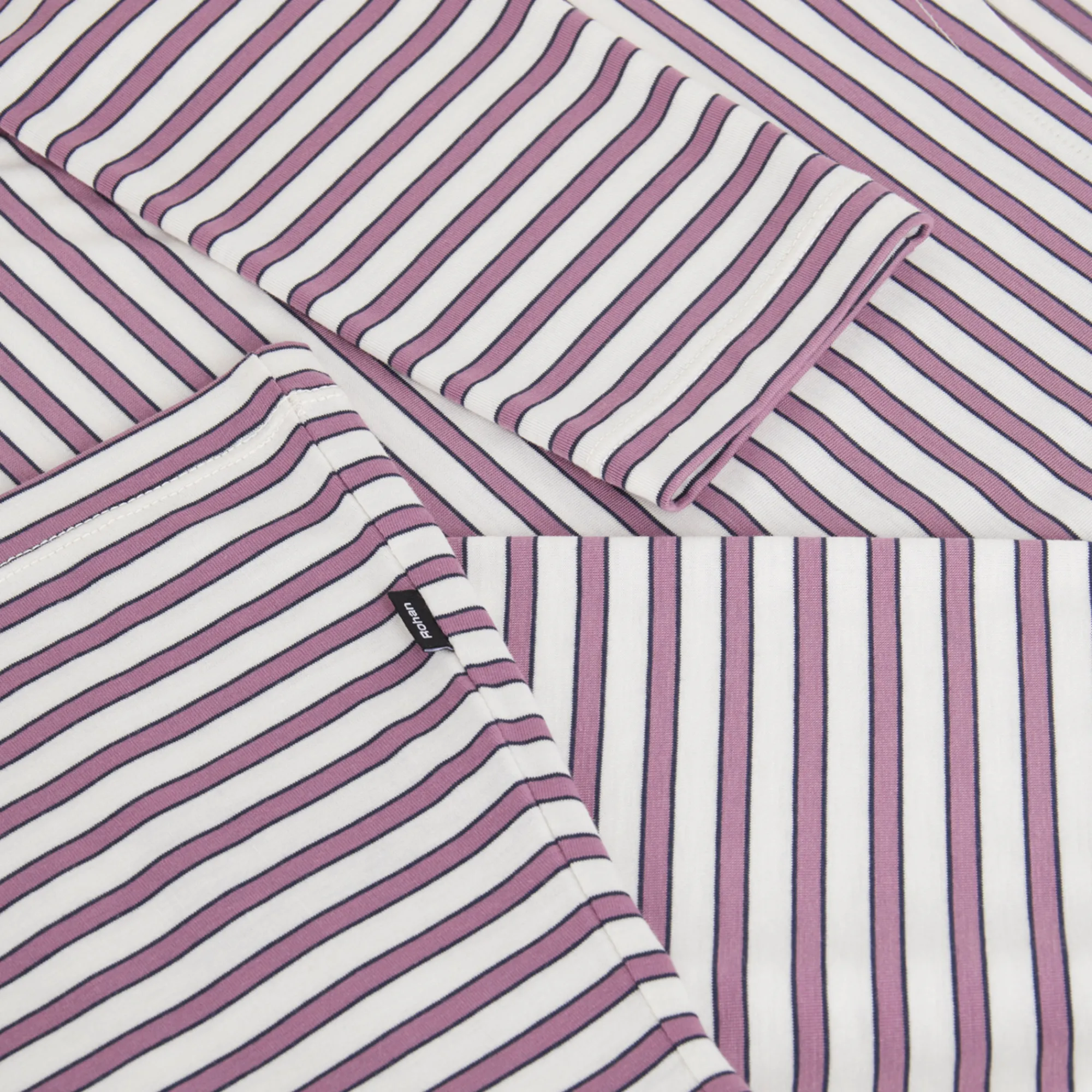Women Rohan Women'S Shoreline Long Sleeve Top Ecru/Haze Purple Stripe