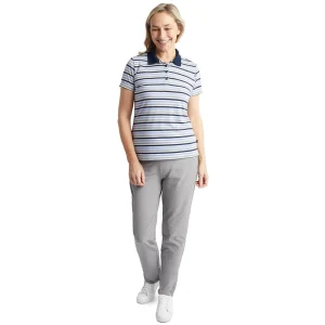 Women Rohan Women'S Shoreline Short Sleeve Polo Orchid Lilac/Grey Stripe