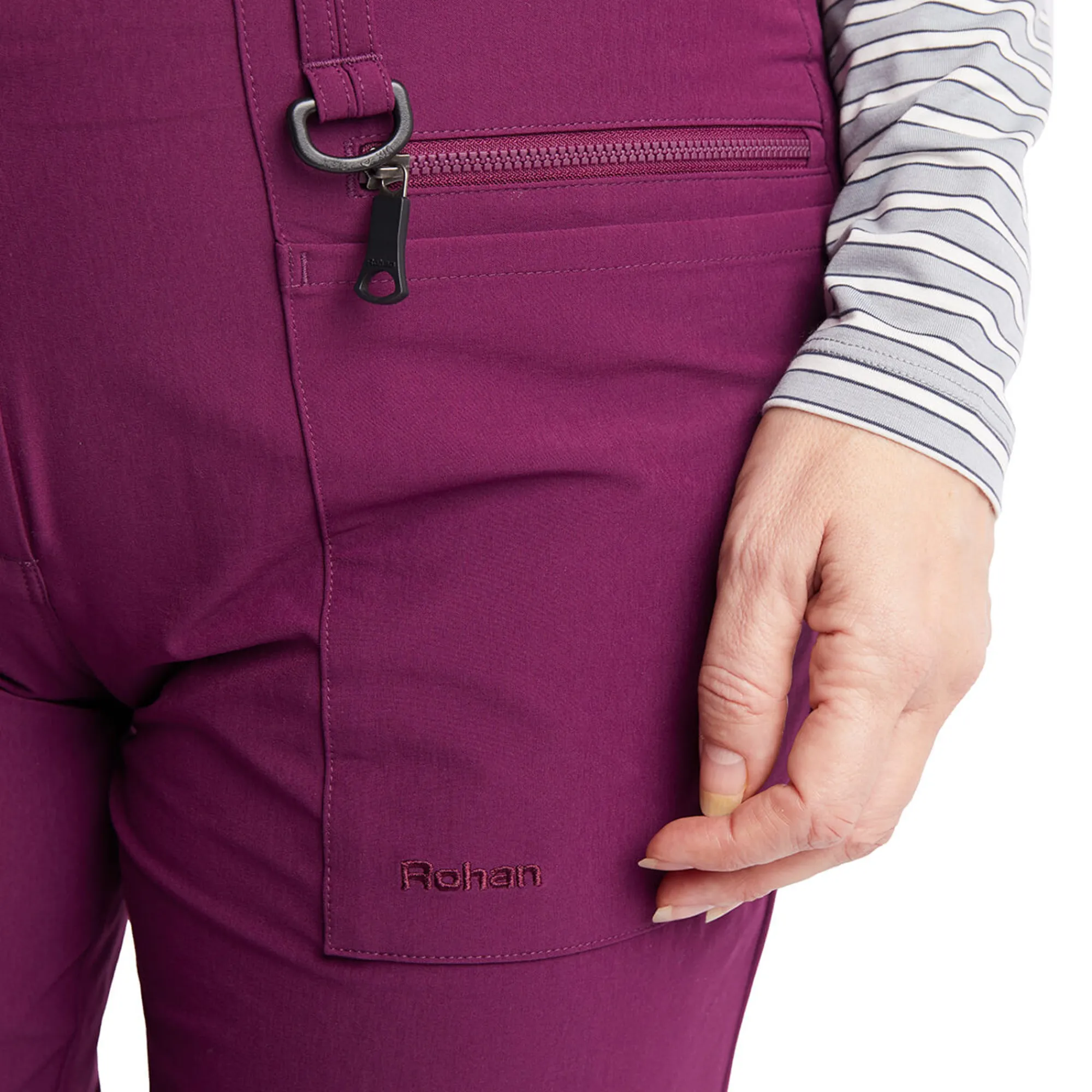 Women Rohan Women'S Stretch Bags Trousers Plum Purple