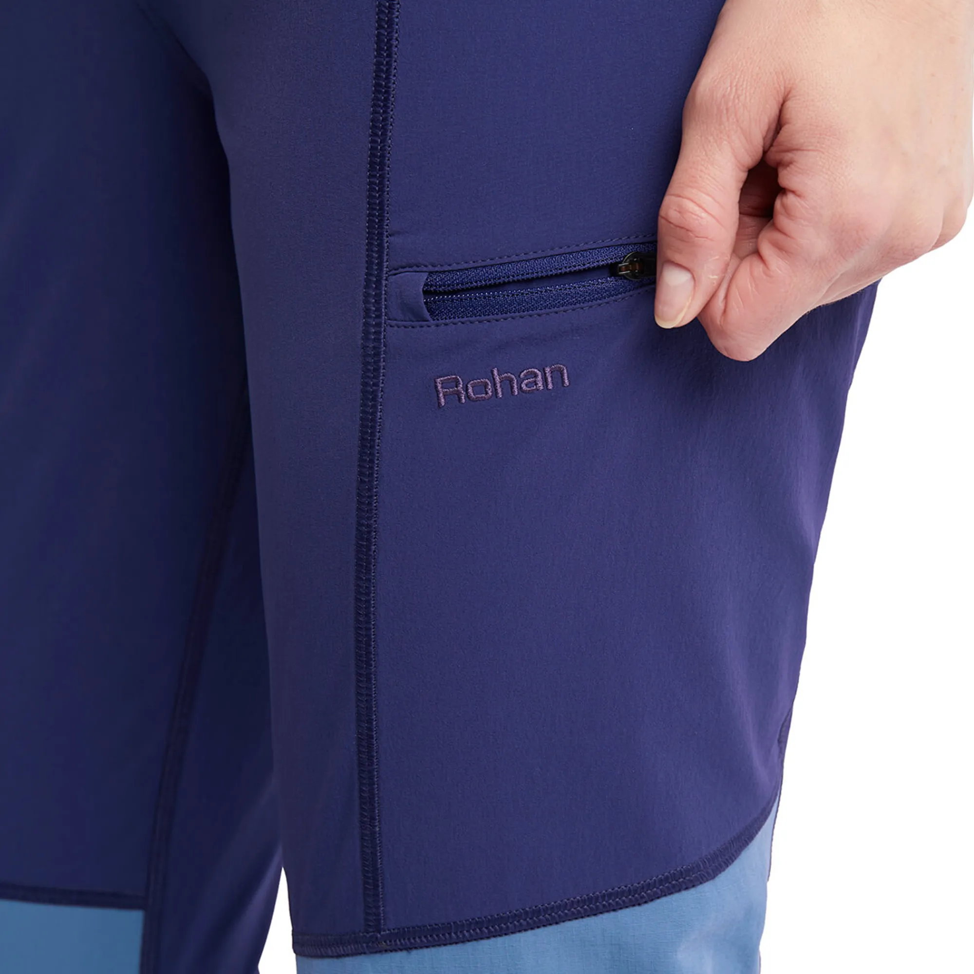 Women Rohan Women'S Vela Hiking Trousers Eclipse Blue/Heather Blue